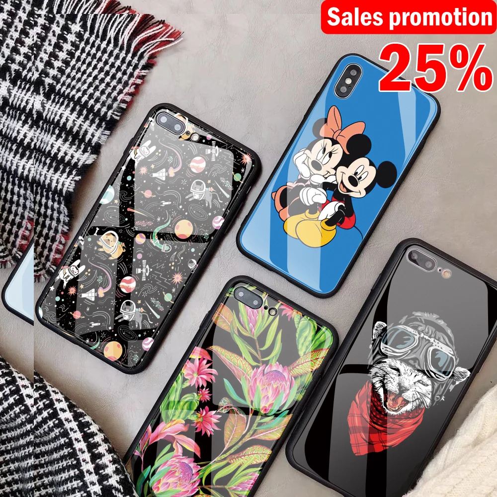Tempered Glass Customized Phone Case for iPhone 8 X 6S 7 Plus Mickey Mouse capa cool DIY Phone Cover for iPhone XS MAX XR cases
Tempered Glass Customized Phone Case for iPhone 8 X 6S 7 Plus Mickey Mouse capa cool DIY Phone Cover for iPhone XS MAX XR cases