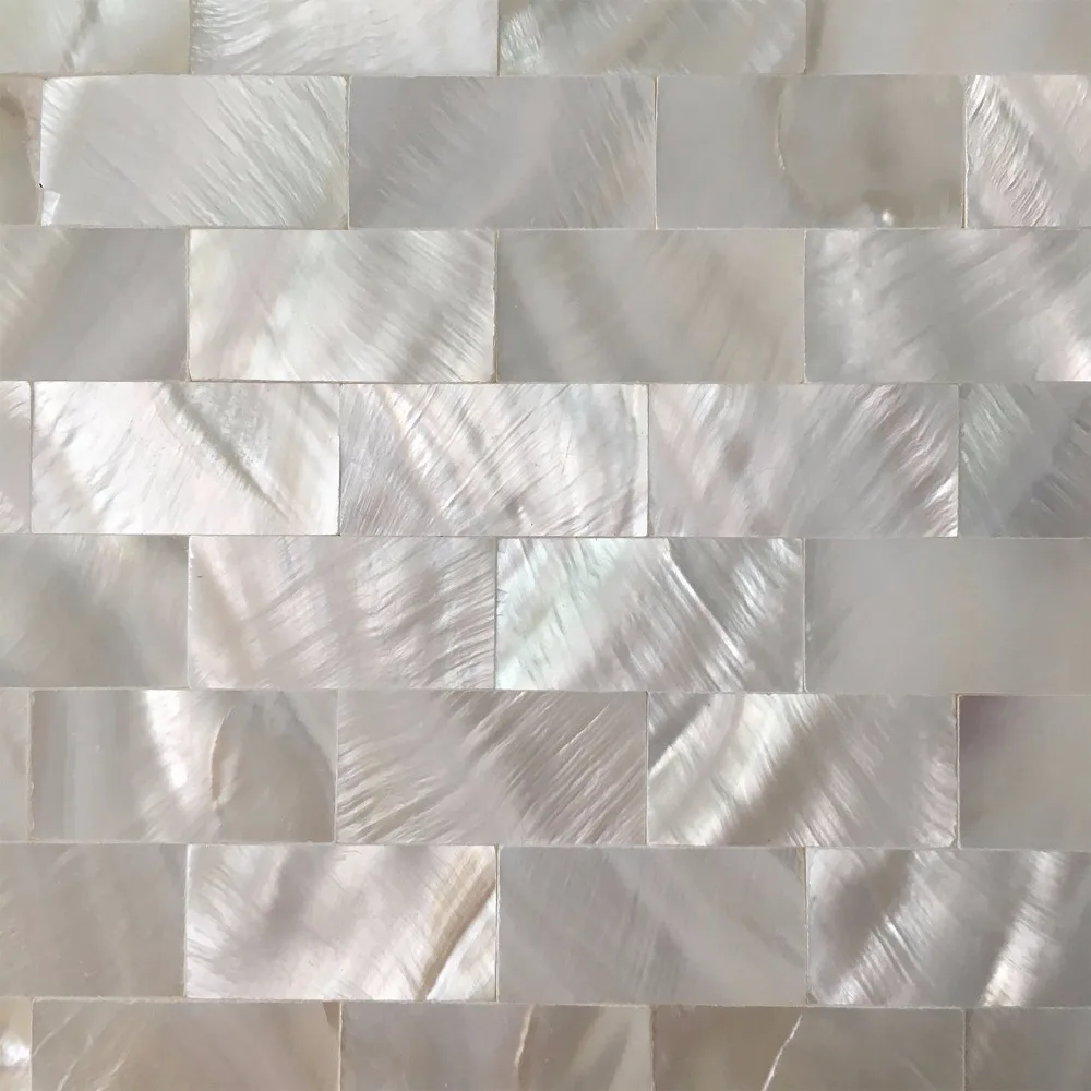6 Shell Mosaic Tiles Peel and Stick Mother of Pearl Shell Tile for Kitchen Backsplashes, 12" x 12" White Brick
6 Shell Mosaic Tiles Peel and Stick Mother of Pearl Shell Tile for Kitchen Backsplashes, 12" x 12" White Brick