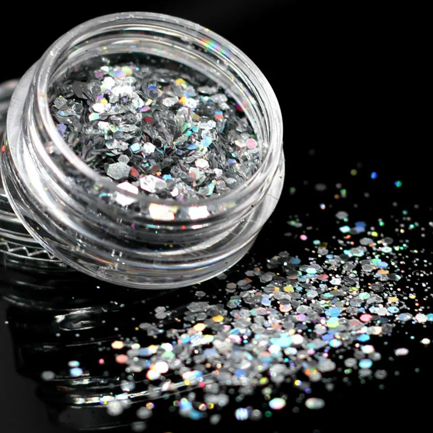 2019 NEW Laser Silver Glitter Eyeshadow 12 Color Eyes Palette Monochrome Shimmer Powder Makeup Tool Shinning #002 | Красота и