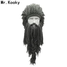 Mr. Maffe Unisex Crazy Pruik Lange Baard Vikingar Mutsen Vikings Hoeden Handgemaakte Winter Cosplay Geschenken Grappig Halloween Kostuums Caps(China)