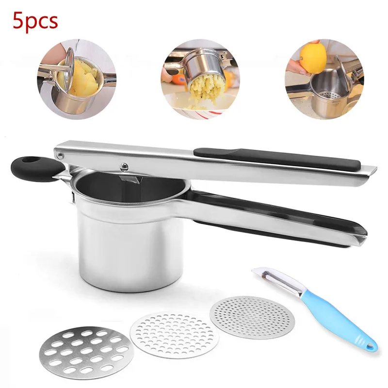 Potato Ricer Stainless Steel with 3 Ricing Discs Premium Fruit and Vegetable for All Types of Potatoes Lump Free Potatoes
Potato Ricer Stainless Steel with 3 Ricing Discs Premium Fruit and Vegetable for All Types of Potatoes Lump Free Potatoes