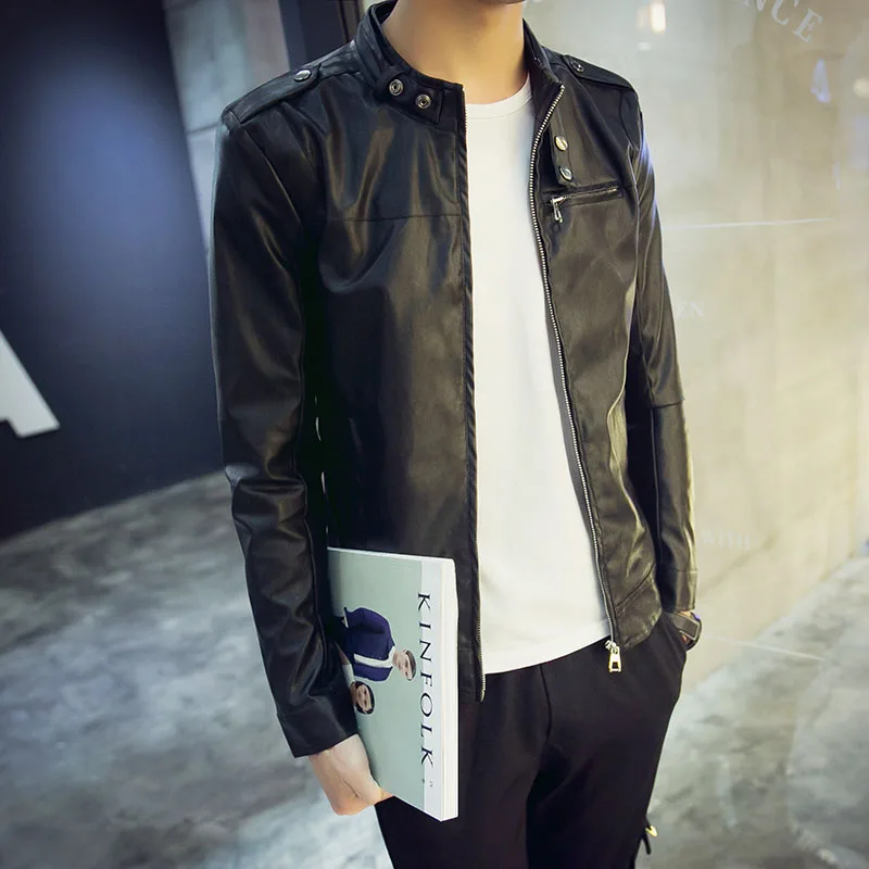 2019 Men's Jacket Trend Spring and Summer Models Hot Nightclub Fashion Solid Color Sports and Leisure Slim Men's Leather Jacket
2019 Men's Jacket Trend Spring and Summer Models Hot Nightclub Fashion Solid Color Sports and Leisure Slim Men's Leather Jacket