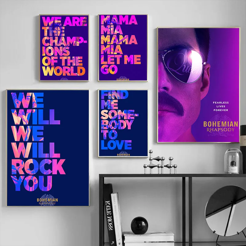 Bohemian Rhapsody Freddie Mercury Queen Poster Clear Image Wall Stickers Home Decoration Good Quality Prints White Kraft Paper
Bohemian Rhapsody Freddie Mercury Queen Poster Clear Image Wall Stickers Home Decoration Good Quality Prints White Kraft Paper