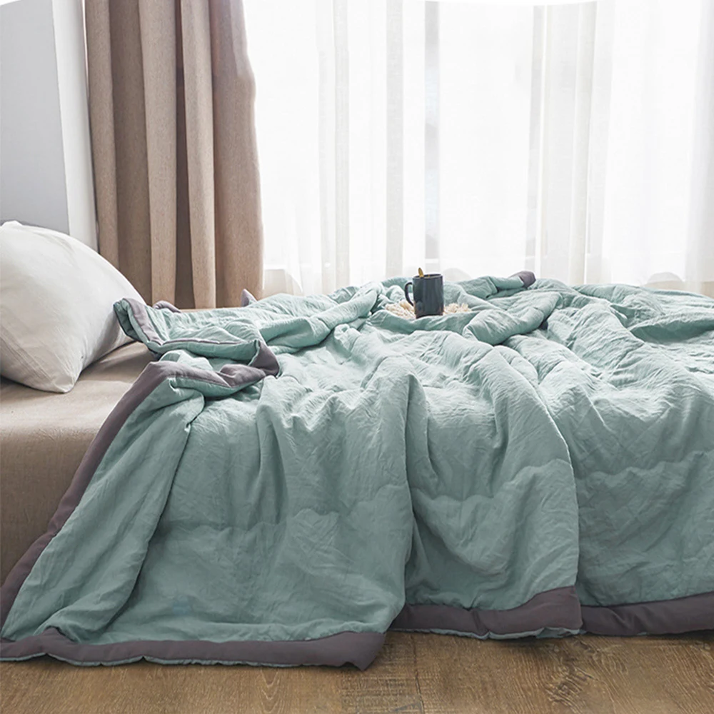 Blue Grey Solid Color Quilted Quilt Spring Summer Soft Comforter Microfiber Filling Single Double Size Mechanical Wash Quilt
Blue Grey Solid Color Quilted Quilt Spring Summer Soft Comforter Microfiber Filling Single Double Size Mechanical Wash Quilt