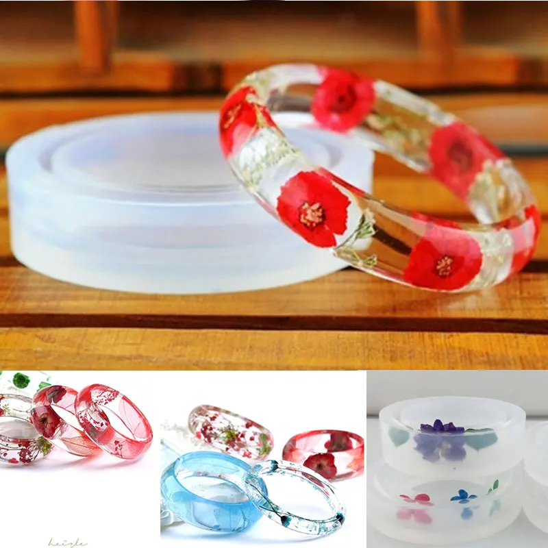 3 Clear Silicone Round Bracelet Mould for Resin Casting Jewelry Making Craft