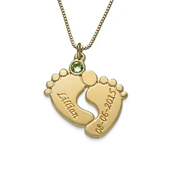 Custom Name Necklace Personalized Baby Feet With Birthstone Engraved Name & Date Necklace Mother's Day Jewelry
Custom Name Necklace Personalized Baby Feet With Birthstone Engraved Name & Date Necklace Mother's Day Jewelry