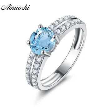 AINUOSHI Natural Blue Topaz Ring 2 Rows Drills 1ct Round Cut 925 Sterling Silver Jewelry Gemstone Ring Engagement Wedding Ring
AINUOSHI Natural Blue Topaz Ring 2 Rows Drills 1ct Round Cut 925 Sterling Silver Jewelry Gemstone Ring Engagement Wedding Ring
