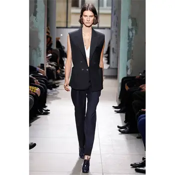 Black ladies business vest suit office women's pants suit 2 piece suit sleeveless jacket custom
Black ladies business vest suit office women's pants suit 2 piece suit sleeveless jacket custom