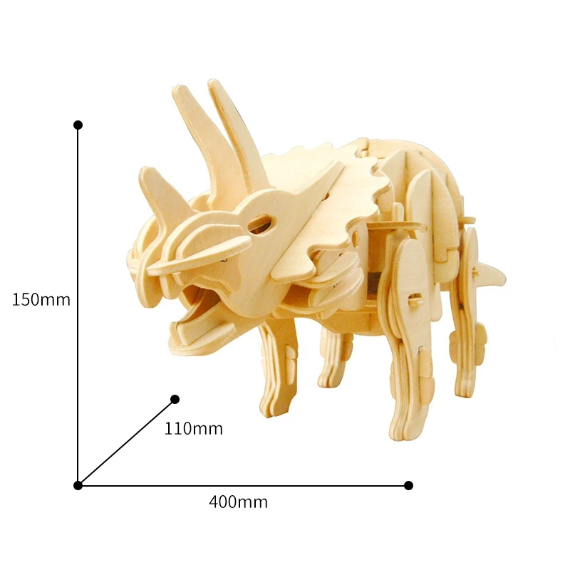 Puzzle Interactif Dinosaure Triceratops 3D DIY En Bois Jouet pour Enfants et Adultes HTB1CMvkfpooBKNjSZFPq6xa2XXaD