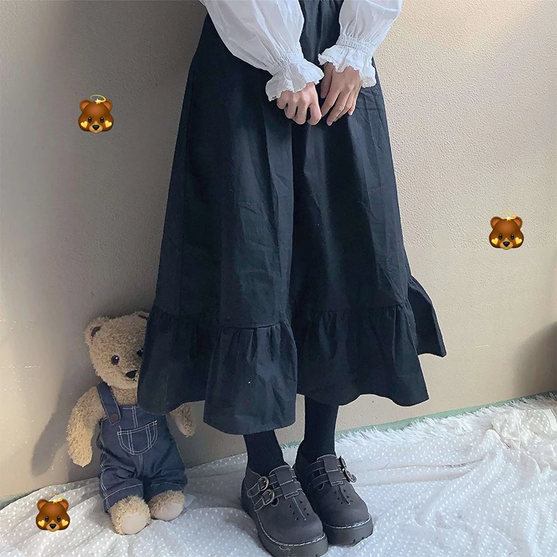 Women Skirt Black High Waist A-line Ankle-length Skirts 2019 New Sweet Lolita Skirts Summer Cute Stuff Femme
Women Skirt Black High Waist A-line Ankle-length Skirts 2019 New Sweet Lolita Skirts Summer Cute Stuff Femme
