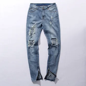 Men's Skinny Light Blue Jeans Big Holes Denim Slim Jeans New Fashion Men Zipper Jean Pants
Men's Skinny Light Blue Jeans Big Holes Denim Slim Jeans New Fashion Men Zipper Jean Pants