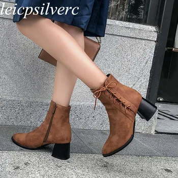 Women Boots Autumn Winter High Heel Warm Pu Pointed Toe Zip Ankle Chelsea Boots Cross-Tied New Sexy Fashion Casual Gray Brown
Women Boots Autumn Winter High Heel Warm Pu Pointed Toe Zip Ankle Chelsea Boots Cross-Tied New Sexy Fashion Casual Gray Brown