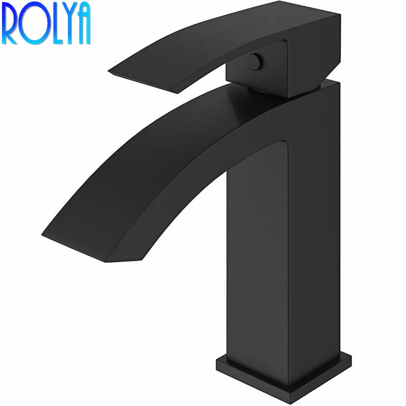 Rolya Black Bathroom Faucet Waterfall Deck Mounted Wholesale Patent Design Single Hole Lavatory Basin Faucet Sink Mixer Taps
Rolya Black Bathroom Faucet Waterfall Deck Mounted Wholesale Patent Design Single Hole Lavatory Basin Faucet Sink Mixer Taps