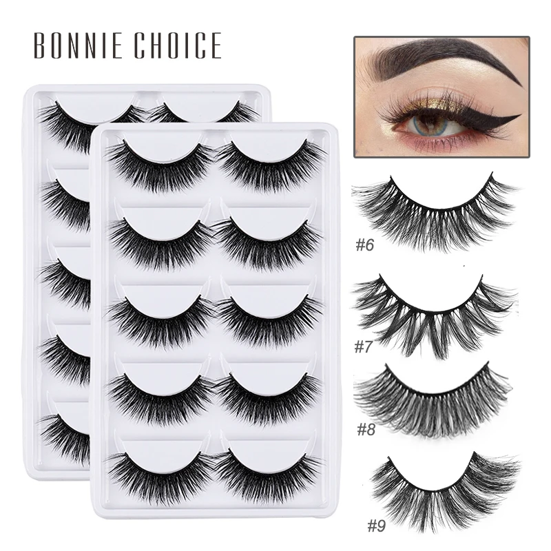 BONNIE CHOICE 5pairs False Eyelashes 3D Mink Natural Set Natural Long Handmade Thick Extension Eyelash Mink Eyelashes For Beauty
BONNIE CHOICE 5pairs False Eyelashes 3D Mink Natural Set Natural Long Handmade Thick Extension Eyelash Mink Eyelashes For Beauty