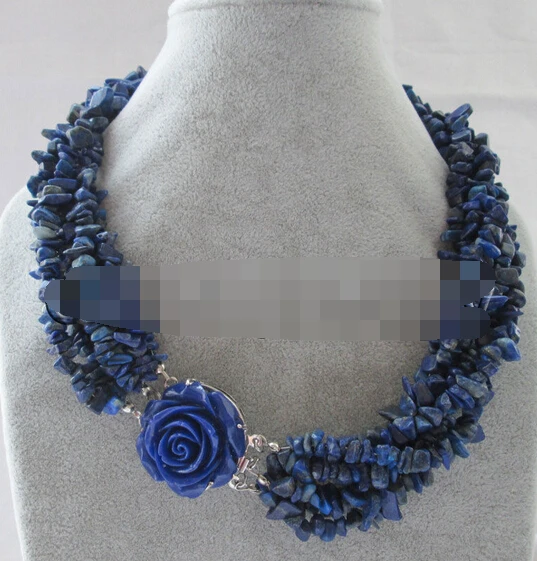 0002985 Beautiful 18" 6row natural lapis lazuli chip necklace - jaffaite flower clasp
0002985 Beautiful 18" 6row natural lapis lazuli chip necklace - jaffaite flower clasp