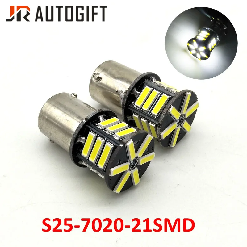 10PCS 12V 24V Auto Car LED Brake bulbs Turn lamps Signal Lights S25 1156 BA15S 7014 7020 21SMD LED Amber Automobiles Car Styling
10PCS 12V 24V Auto Car LED Brake bulbs Turn lamps Signal Lights S25 1156 BA15S 7014 7020 21SMD LED Amber Automobiles Car Styling
