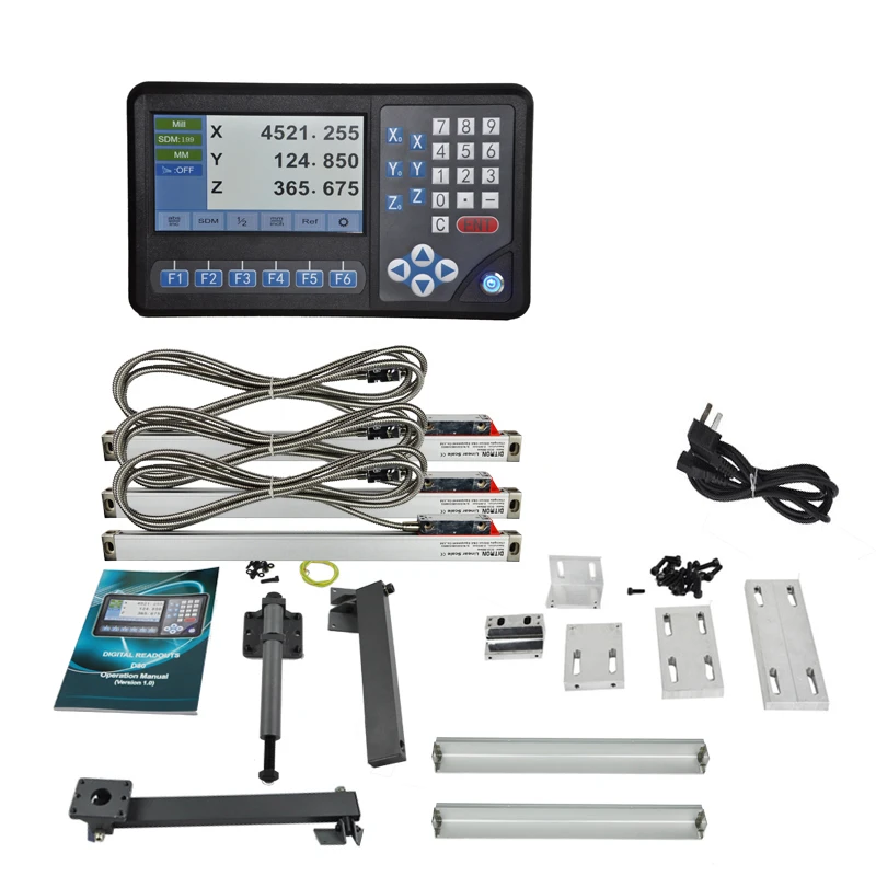 High Quality Kit Sale LCD screen DRO 3 axis Digital Readout for Lathe with 3 pcs Optical Linear Scale ruler for Machines
High Quality Kit Sale LCD screen DRO 3 axis Digital Readout for Lathe with 3 pcs Optical Linear Scale ruler for Machines