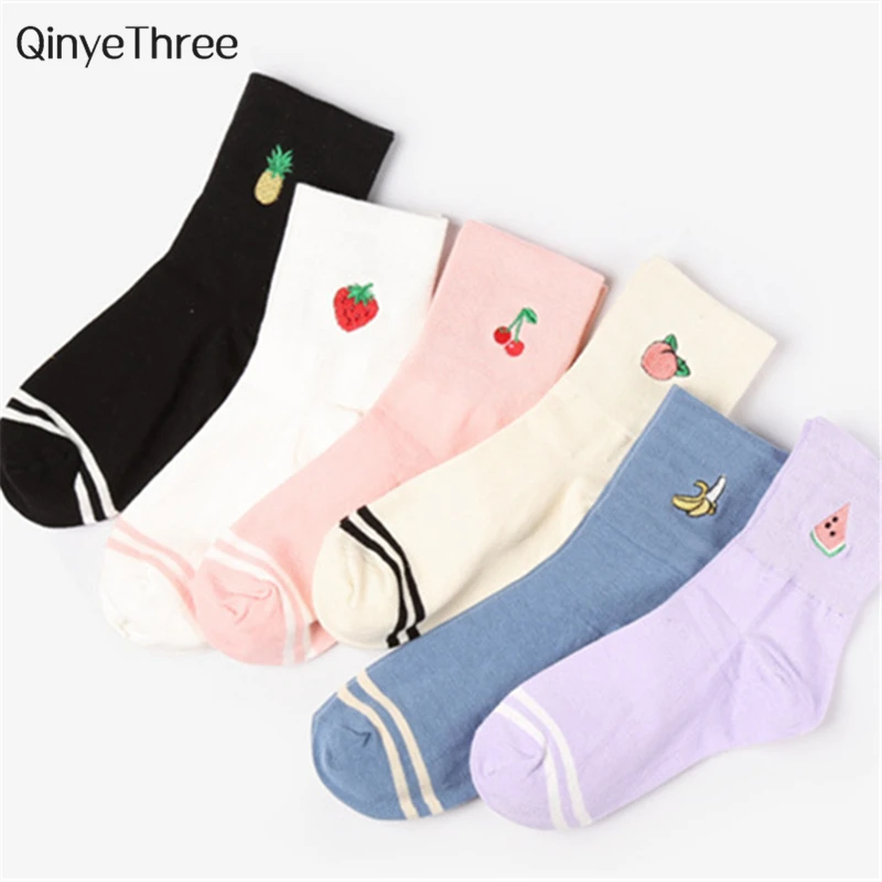 New Women's Soft Cotton Tube Socks Cute Fruit Print Strawberry Cherry Embroidered Socks Cartoon Fruit Funny Socks Girls Multicol
New Women's Soft Cotton Tube Socks Cute Fruit Print Strawberry Cherry Embroidered Socks Cartoon Fruit Funny Socks Girls Multicol