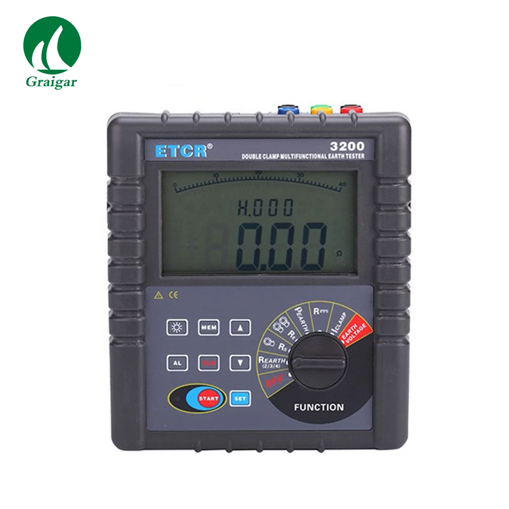 ETCR3200 Double Clamp Grounding Resistance Tester of Earth Resistance Measurement Soil Resistivity Meter Leakage Current Tester
ETCR3200 Double Clamp Grounding Resistance Tester of Earth Resistance Measurement Soil Resistivity Meter Leakage Current Tester