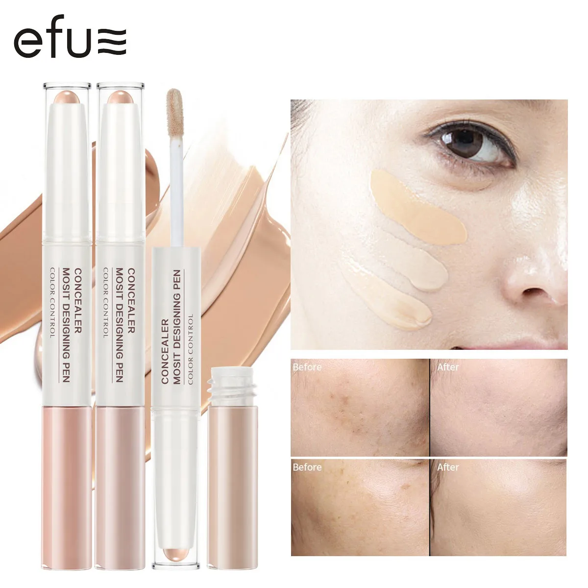 Waterproof 2-in-1 Gold Collagen Liquid Concealer Stick Concealer Pen 1.4g+5.2g Face Makeup Brand EFU #54003
Waterproof 2-in-1 Gold Collagen Liquid Concealer Stick Concealer Pen 1.4g+5.2g Face Makeup Brand EFU #54003