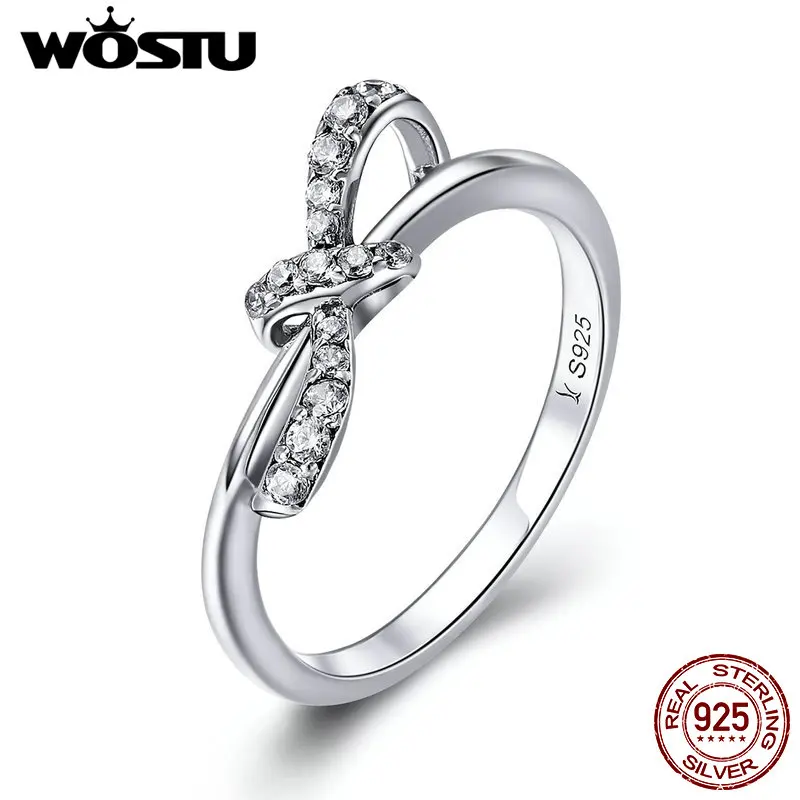 WOSTU 100% 925 Sterling Silver Heart Tie Dazzling Bowknot for Women Wedding Engagement Fashion New Jewelry Gift BKR401 
WOSTU 100% 925 Sterling Silver Heart Tie Dazzling Bowknot for Women Wedding Engagement Fashion New Jewelry Gift BKR401