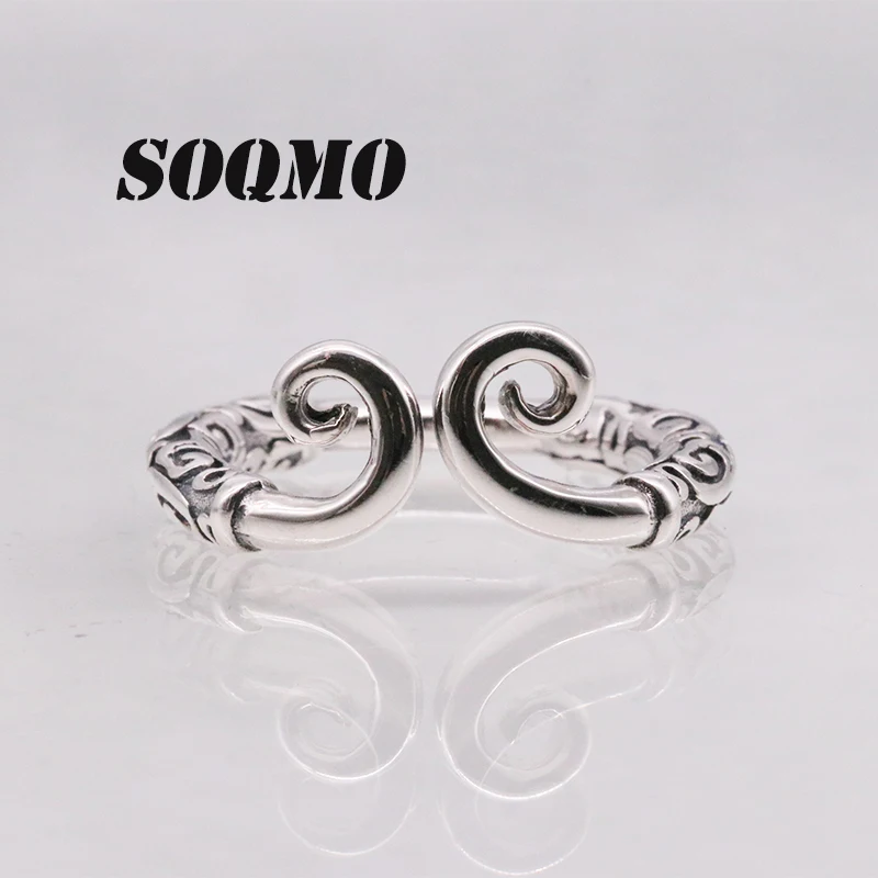 SOQMO 100% Real 925 Silver Open Rings for Women Men Gift Vintage Thai Silver Simple Ring Fashion Jewelry Anillos SQM185
SOQMO 100% Real 925 Silver Open Rings for Women Men Gift Vintage Thai Silver Simple Ring Fashion Jewelry Anillos SQM185