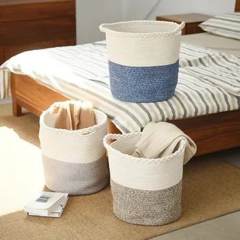 Home Accessories Large Capacity Cotton Rope Storage Basket with Handles Baskets for Kids Toy Laundry Nursery Hamper
Home Accessories Large Capacity Cotton Rope Storage Basket with Handles Baskets for Kids Toy Laundry Nursery Hamper