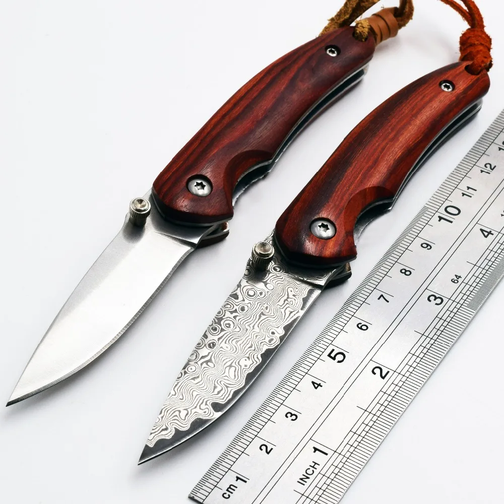 Mini Pocket Folding Knife Damascus / D2 Blade Wood Handle Outdoor Camping Survival Multi EDC Knives Utility Rescue Hunting Tool
Mini Pocket Folding Knife Damascus / D2 Blade Wood Handle Outdoor Camping Survival Multi EDC Knives Utility Rescue Hunting Tool