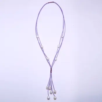 Purple Leather 10-11 mm String Pearl Necklace 68 cm Long, 5 Star Pendant 10.5 cm Long
Purple Leather 10-11 mm String Pearl Necklace 68 cm Long, 5 Star Pendant 10.5 cm Long