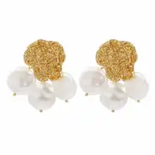 Europe Baroque Style Gold Pearl Earrings for Women Luxury Irregular Shape Gold Stud Earings New Za Earing Fashion Jewelry 2019
Europe Baroque Style Gold Pearl Earrings for Women Luxury Irregular Shape Gold Stud Earings New Za Earing Fashion Jewelry 2019