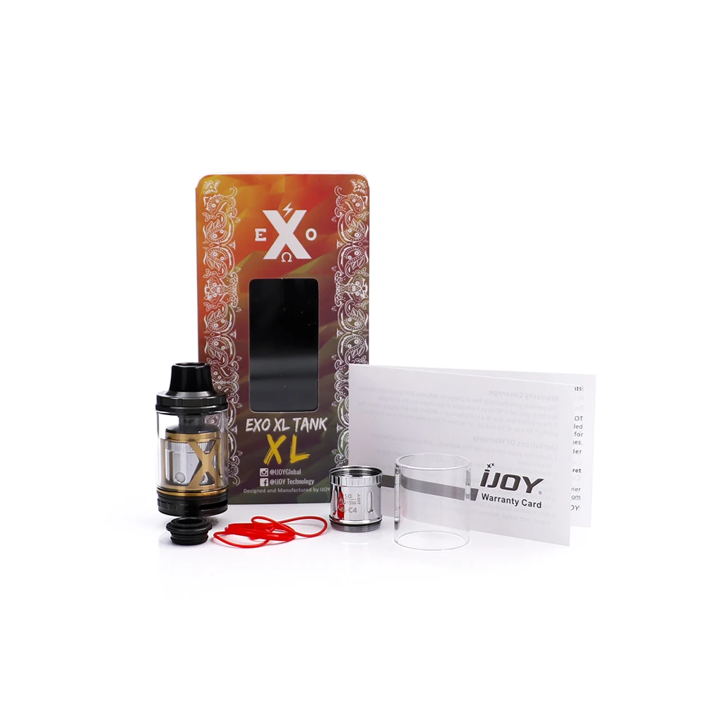 IJOY EXO XL Sub-ohm Tank 5ml e-liquid capacity 26mm diameter with 3 fully featured RTA decks good choice for high wattage vaper
IJOY EXO XL Sub-ohm Tank 5ml e-liquid capacity 26mm diameter with 3 fully featured RTA decks good choice for high wattage vaper