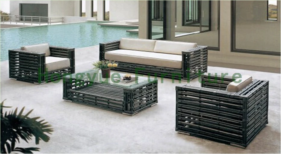Image China rattan material living room sofa set furniture with cushions