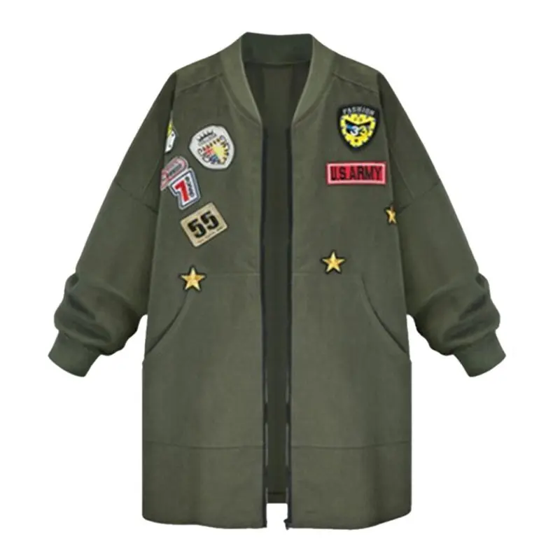 Spring Autumn Coats New Women Jacket Slim Long Sleeve Women Jacket Army Green Cartoon Outwear Jacket new
Spring Autumn Coats New Women Jacket Slim Long Sleeve Women Jacket Army Green Cartoon Outwear Jacket new
