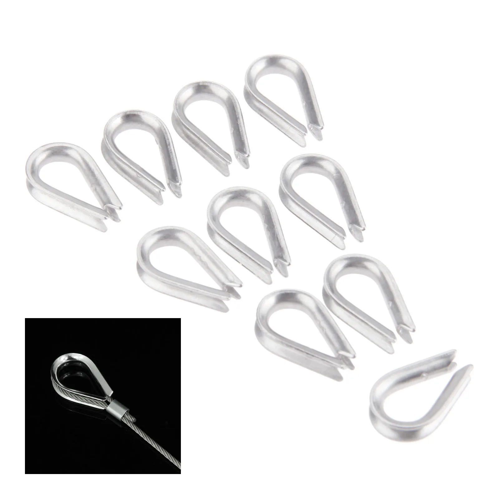 10 Pcs Boat 2mm 3/32 Inch Wire Rope Cable Thimble Sleeves Stainless Steel M2 Wire Rope Thimbles Wirerope Clamps Crimping Marine
10 Pcs Boat 2mm 3/32 Inch Wire Rope Cable Thimble Sleeves Stainless Steel M2 Wire Rope Thimbles Wirerope Clamps Crimping Marine
