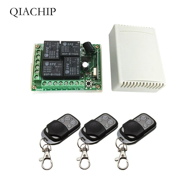 433.92 Universal Wireless Remote Control Switch DC12V 4CH relay Receiver Module and 3pcs 4 channel RF Remote 433 Mhz Transmitter
433.92 Universal Wireless Remote Control Switch DC12V 4CH relay Receiver Module and 3pcs 4 channel RF Remote 433 Mhz Transmitter