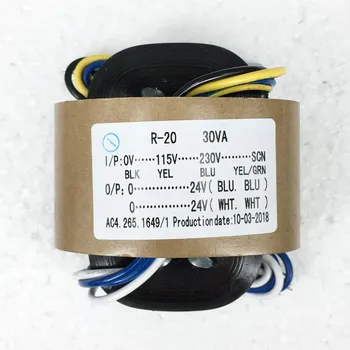 24V 0.6A 24V 0.6A R Core transformer 115-230V input 30VA for amplifier Power supply
24V 0.6A 24V 0.6A R Core transformer 115-230V input 30VA for amplifier Power supply