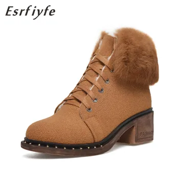 ESRFIYFE 2019 Winter Snow Boots Women Warm Plush Lace Up Boots Fashion Platform Ladies Shoes Rabbit Hair Ankle Boots Footwear
ESRFIYFE 2019 Winter Snow Boots Women Warm Plush Lace Up Boots Fashion Platform Ladies Shoes Rabbit Hair Ankle Boots Footwear