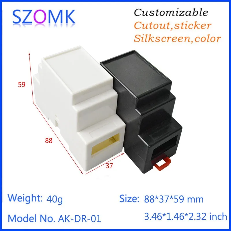 50 Pcs/lot abs din rail enclosures plastic housing electronics 88*37*59MM plastic pcb design case instrument case szomk project
50 Pcs/lot abs din rail enclosures plastic housing electronics 88*37*59MM plastic pcb design case instrument case szomk project