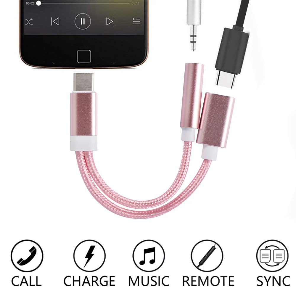 USB Type C to 3.5mm Aux Audio Cable USB-C 3.5 mm Jack Earphone 2 in 1 Adapter Headset Charging Cable For Letv 2/Pro/Max 2/mi
USB Type C to 3.5mm Aux Audio Cable USB-C 3.5 mm Jack Earphone 2 in 1 Adapter Headset Charging Cable For Letv 2/Pro/Max 2/mi