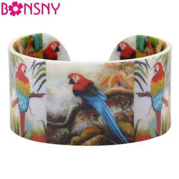 Bonsny Statement Acrylic Wide Parrot Pattern Love Bird Bracelets Bangles Fashion Jewelry For Women Girls Gifts Charms Bijoux New
Bonsny Statement Acrylic Wide Parrot Pattern Love Bird Bracelets Bangles Fashion Jewelry For Women Girls Gifts Charms Bijoux New