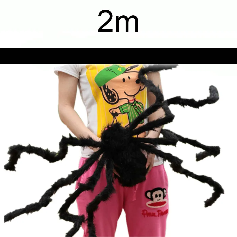 Cosplay&ware 30cm-200cm Super Big Wire Plush Material Spider Realistic Black Horrible Fake Spiders Toy Home Party Halloween Decoration 26 Cosplay&ware 30cm-200cm Super Big Wire Plush Material Spider Realistic Black Horrible Fake Spiders Toy Home Party Halloween Decoration -Cosplayware Store