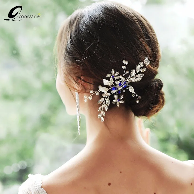 Silver Leaf Elegant Wedding Hair Combs For Bride Blue Crystal Women Hairpins Bridal Headpiece Hair Jewelry Accessories
Silver Leaf Elegant Wedding Hair Combs For Bride Blue Crystal Women Hairpins Bridal Headpiece Hair Jewelry Accessories