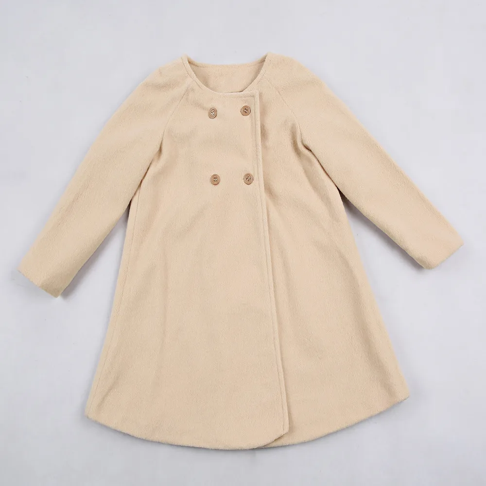 Осенне зимняя верхняя одежда для маленьких девочек плащ куртка на пуговицах