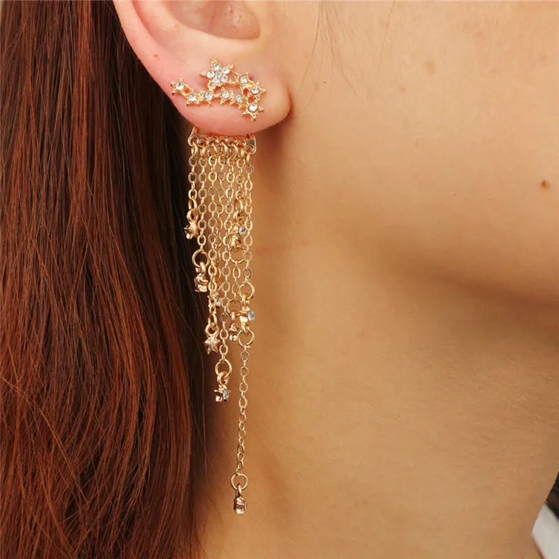 2019 Women Earring Fashion Shooting Star Tassel Dangle Ear Women Jewelry Cocktail Banquet Earrings Boucles D Oreille Femme
2019 Women Earring Fashion Shooting Star Tassel Dangle Ear Women Jewelry Cocktail Banquet Earrings Boucles D Oreille Femme