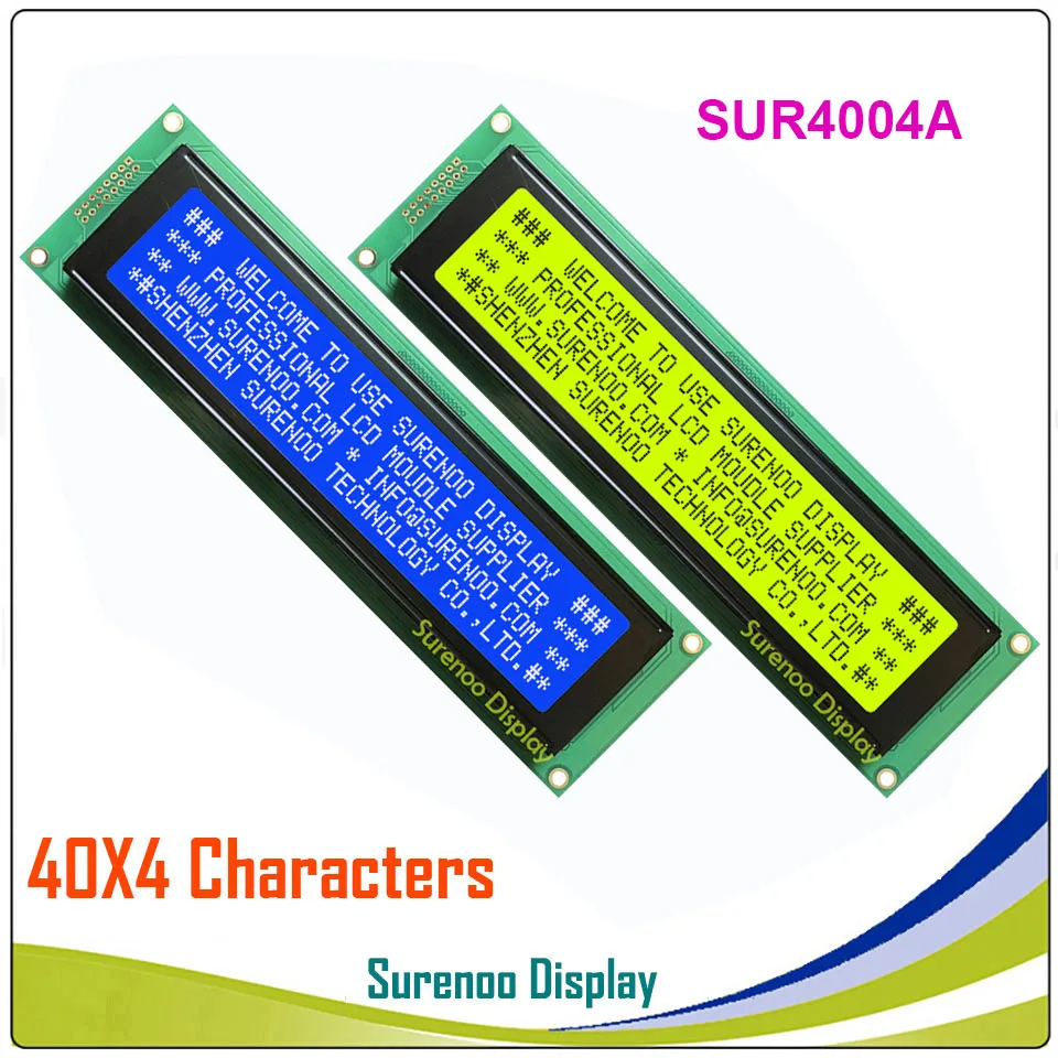 404 40X4 4004 Character LCD Module Display Screen LCM Yellow Green Blue with LED Backlight Build-in SPLC780D Controller
404 40X4 4004 Character LCD Module Display Screen LCM Yellow Green Blue with LED Backlight Build-in SPLC780D Controller