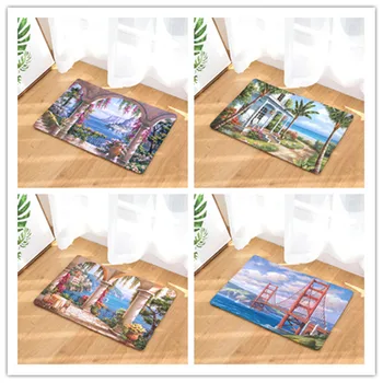 

New Seascape Seaside Scenery Printing Bedroom Carpets Anti-Slip Floor Mat Outdoor Rugs Front Door Mats Non-slip Doormats