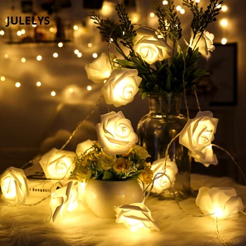 JULELYS 10M 80 Bulbs Garland Battery Powered LED Rose String Lights Gerlyanda Christmas Festoon LED Light Wedding Decorations
JULELYS 10M 80 Bulbs Garland Battery Powered LED Rose String Lights Gerlyanda Christmas Festoon LED Light Wedding Decorations