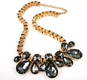 Free Shipping New Arrival Gold Chain Glass Water Drop Crystal Chunky Necklaces 
Free Shipping New Arrival Gold Chain Glass Water Drop Crystal Chunky Necklaces