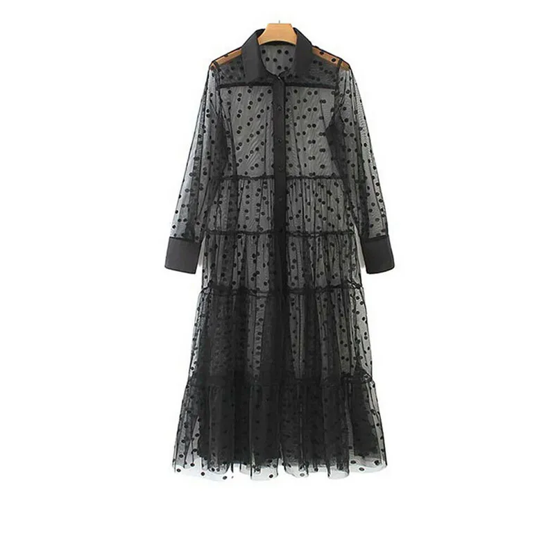 Trendy Women dress Button Geometry turn-down collar long sleeve transparent Summer Party Beach Polyester Dresses one pieces
Trendy Women dress Button Geometry turn-down collar long sleeve transparent Summer Party Beach Polyester Dresses one pieces