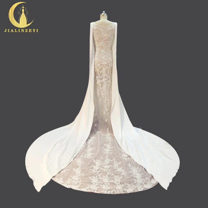 JIALINZEYI Sexy Through Back Fashion Mermaid Lace Appliques Hand Beads Satin Newest Wedding Dresses Wedding Gown 2019
JIALINZEYI Sexy Through Back Fashion Mermaid Lace Appliques Hand Beads Satin Newest Wedding Dresses Wedding Gown 2019